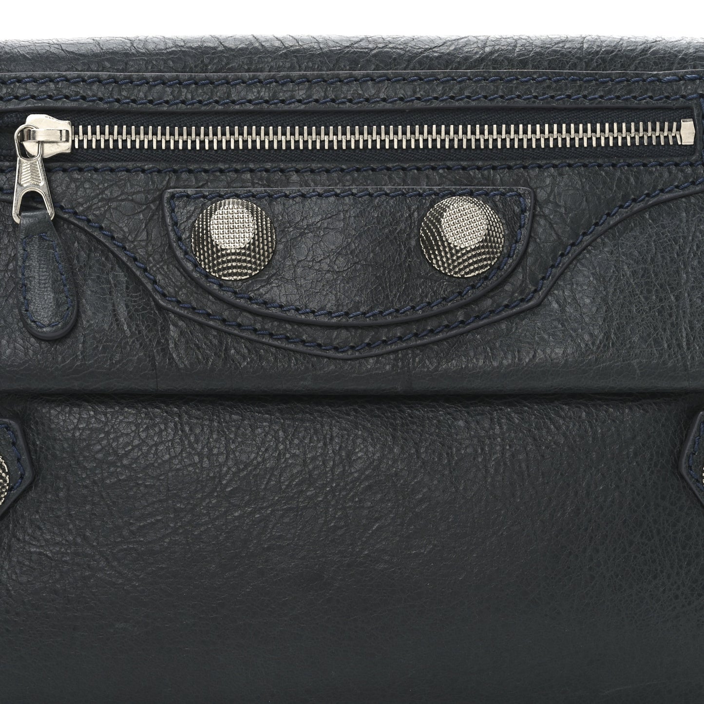 Agneau Giant 21 Silver Hardware Envelope Clutch Anthracite