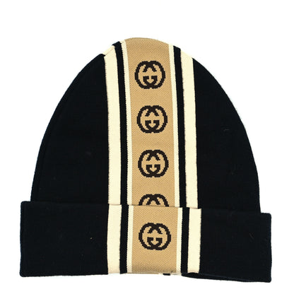 Gucci Wool Interlocking GG Stripe Beanie M Black 2 of 4