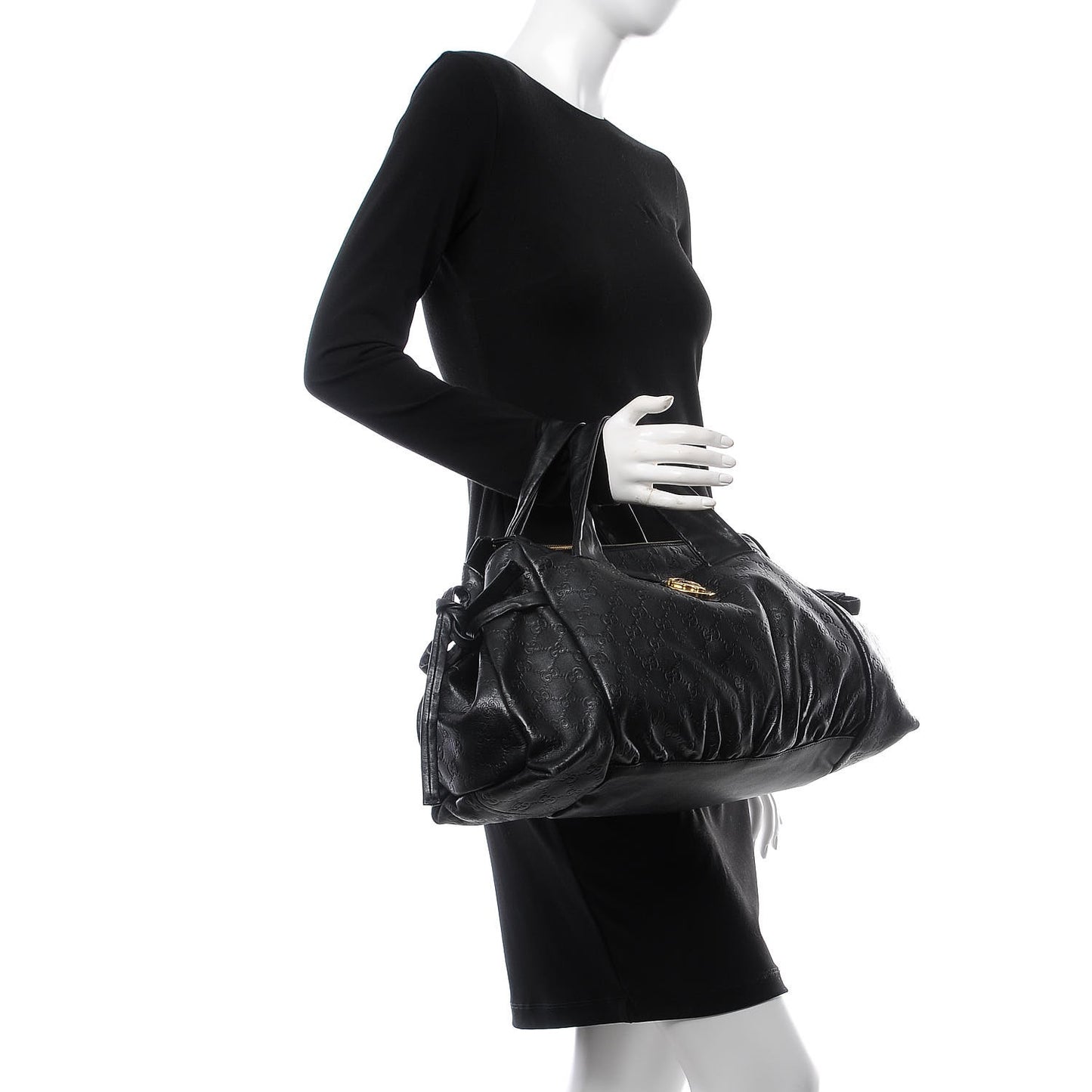 Guccissima Medium Hysteria Top Handle Bag Black