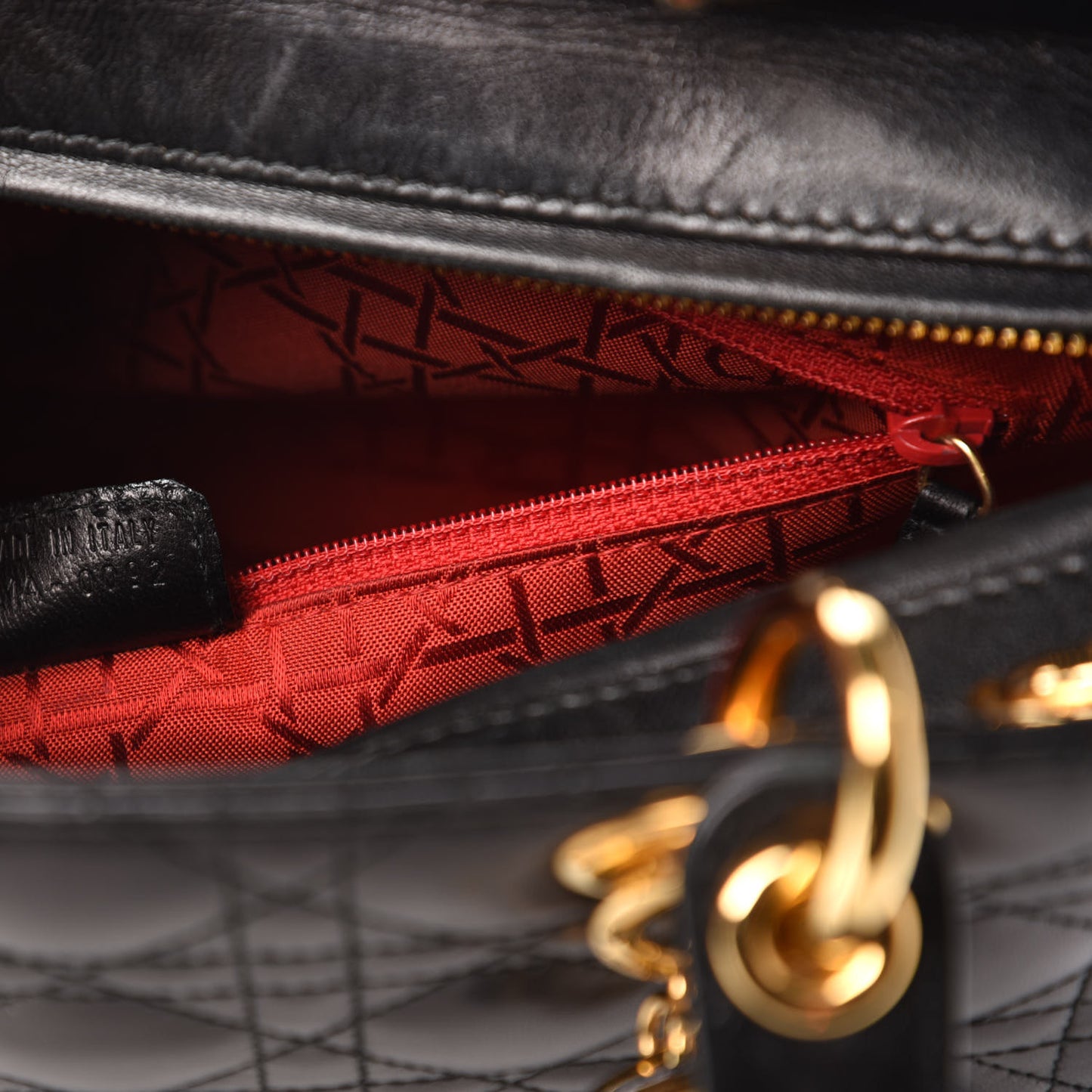 Lambskin Cannage Large Lady Dior Black