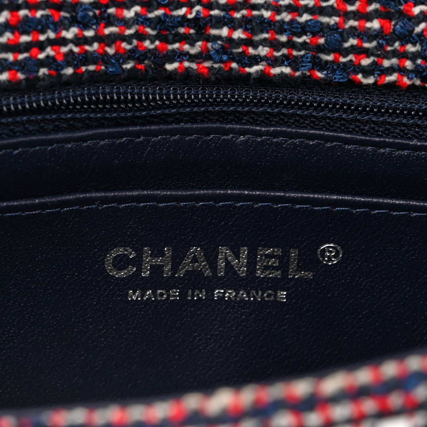 Chanel Sequin Tweed Mini Rectangular Flap Red White Blue 6 of 10