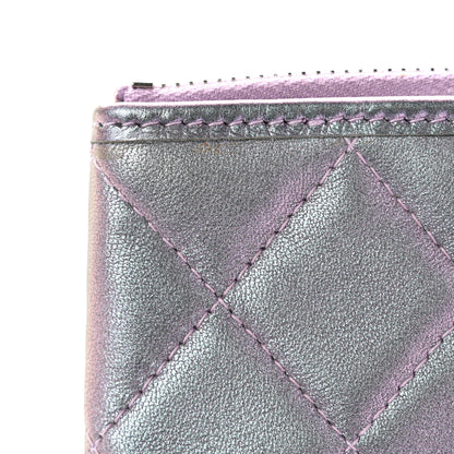 Chanel Iridescent Lambskin Quilted Large Gabrielle Cosmetic Case Light Purple 10 of 12