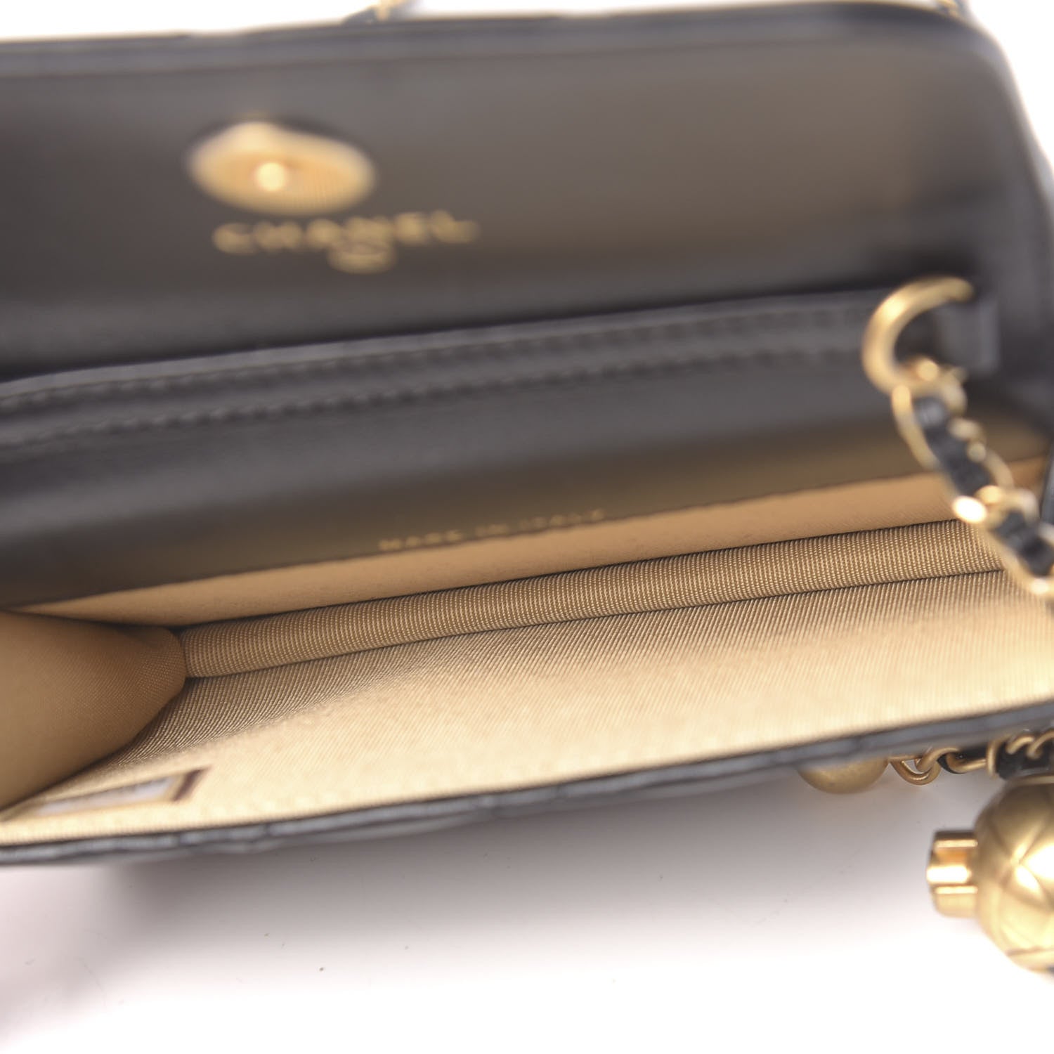 Chanel Lambskin Quilted Pearl Crush Clutch With Chain Black 5 of 13