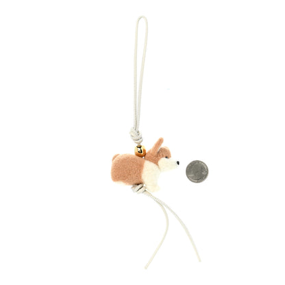 Loewe Calfskin Felt Corgi Bag Charm Soft White Orange 2 of 3