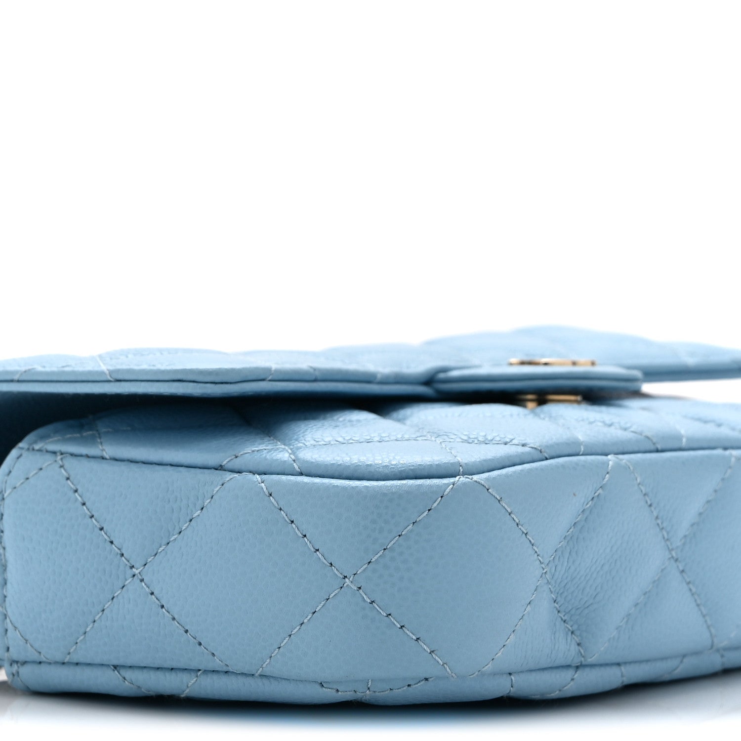 Chanel Caviar Quilted Flap Phone Holder With Chain Light Blue 11 of 12