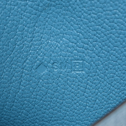 Hermes Chevre Mysore Mini Bearn Wallet Bleu Azteque 7 of 10