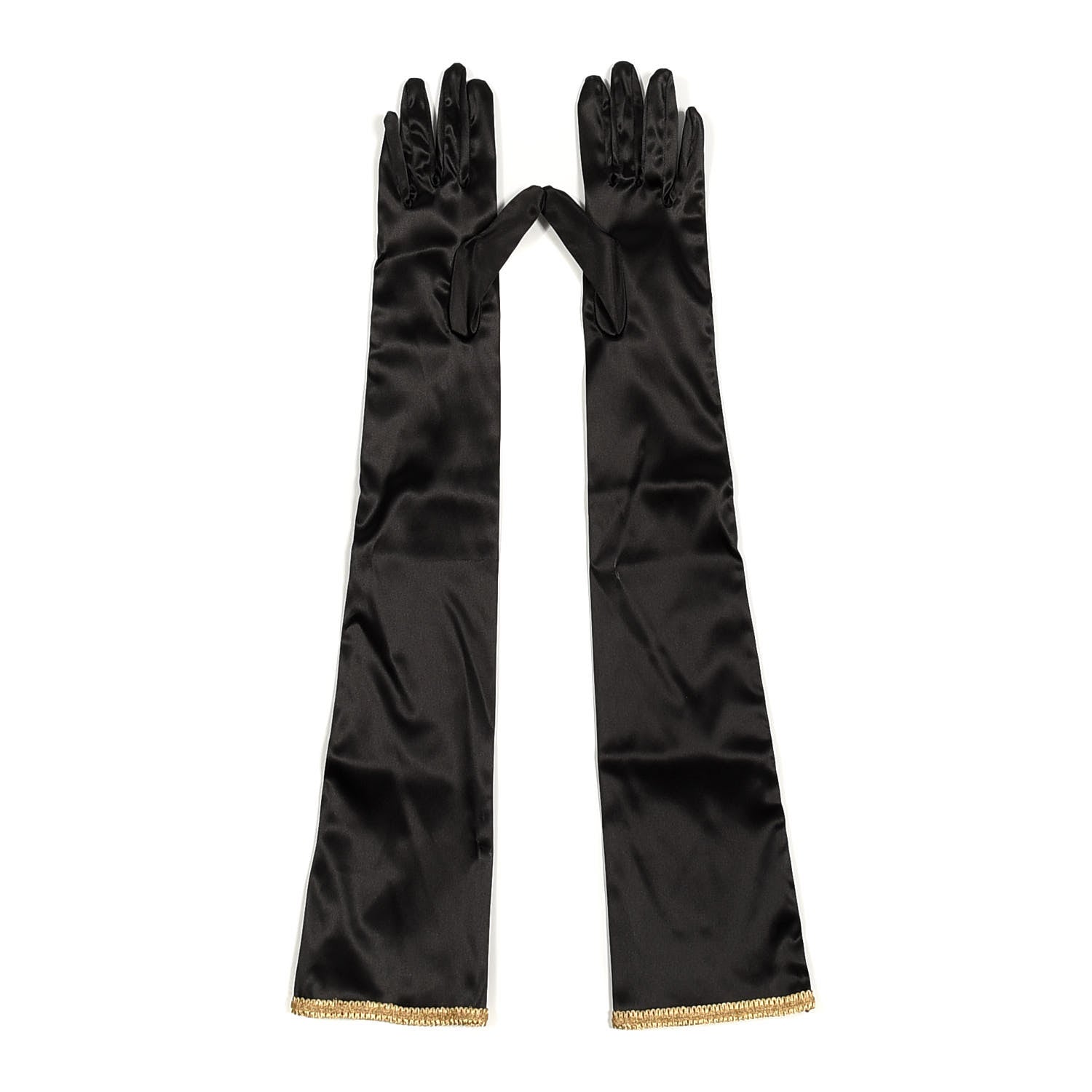 Gucci Satin Stretch Anika Gloves M Black 2 of 4