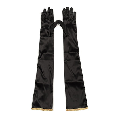 Gucci Satin Stretch Anika Gloves M Black 2 of 4