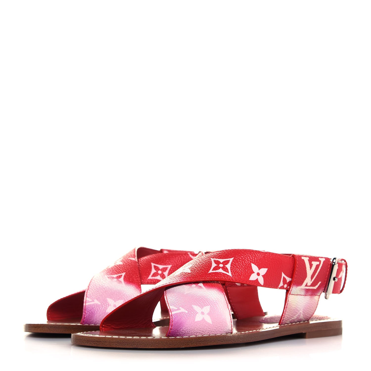 Louis Vuitton Monogram Escale Palma Flat Sandals 36 Rouge 3 of 7