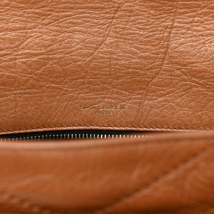 Saint Laurent Crinkled Calfskin Matelasse Monogram Medium Niki Chain Satchel Caramel 7 of 11