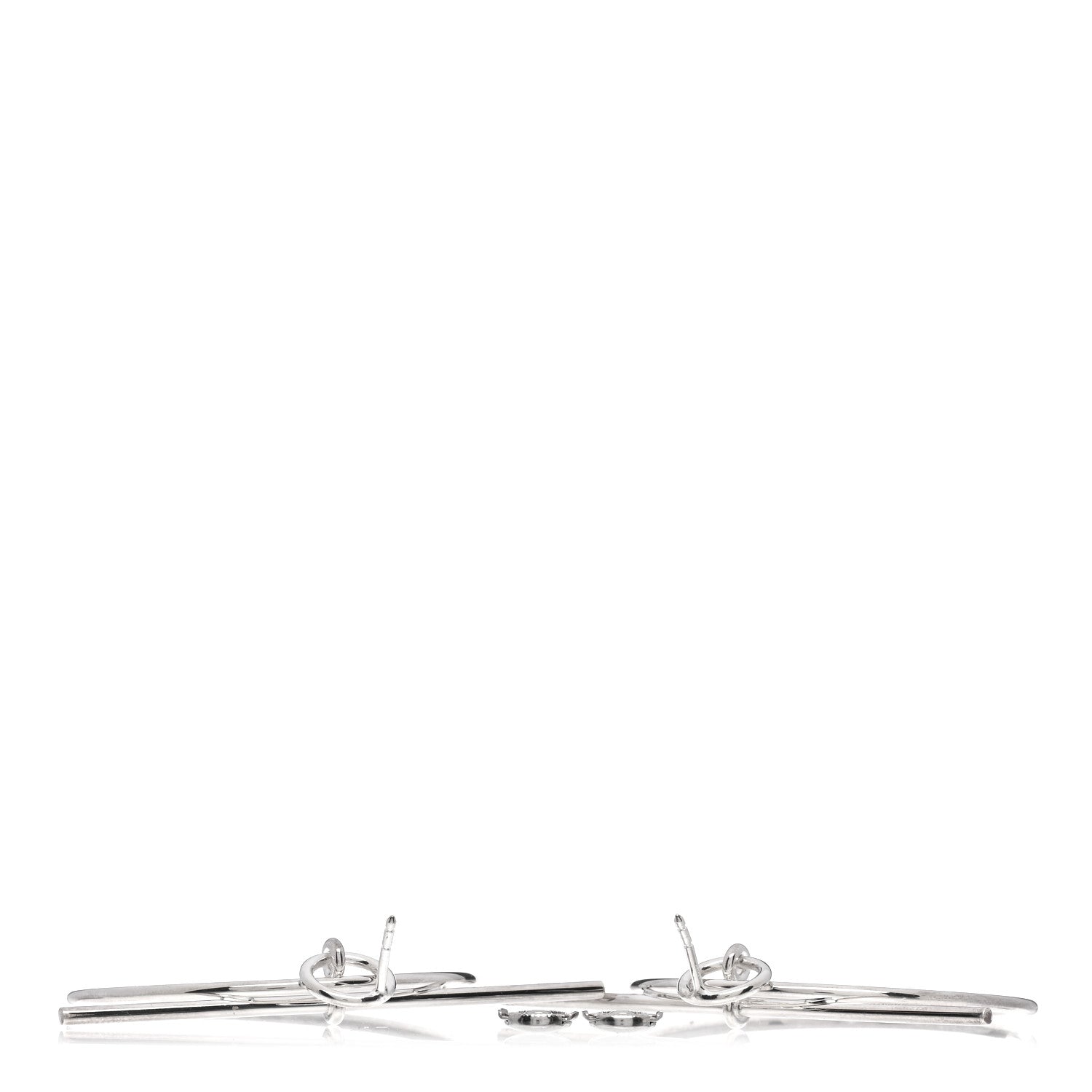 Hermes Sterling Silver MM Loop Earrings 3 of 4