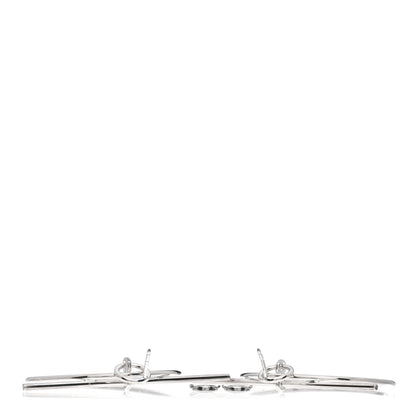 Hermes Sterling Silver MM Loop Earrings 3 of 4