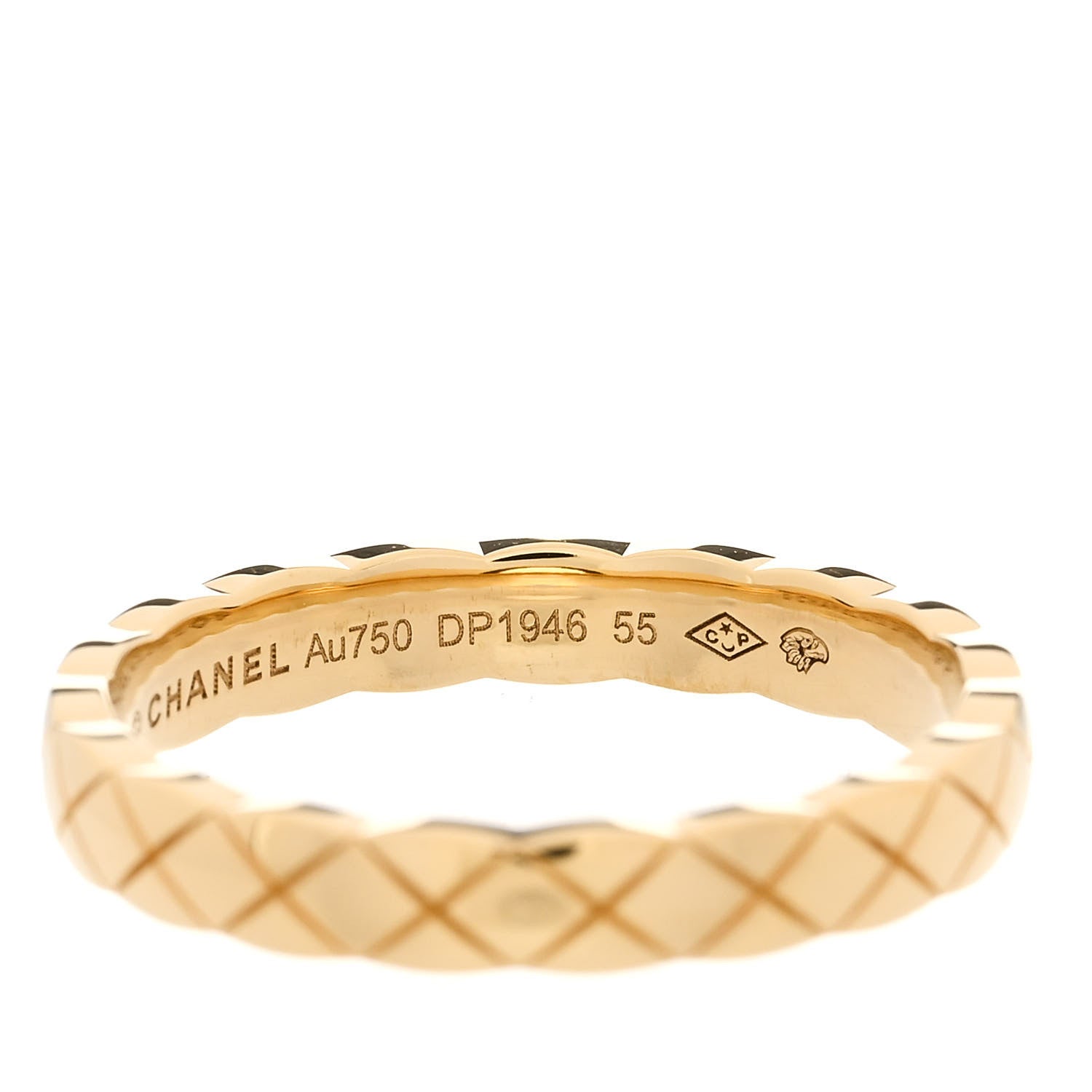 Chanel 18K Yellow Gold Mini Coco Crush Ring 55 7.25 5 of 6