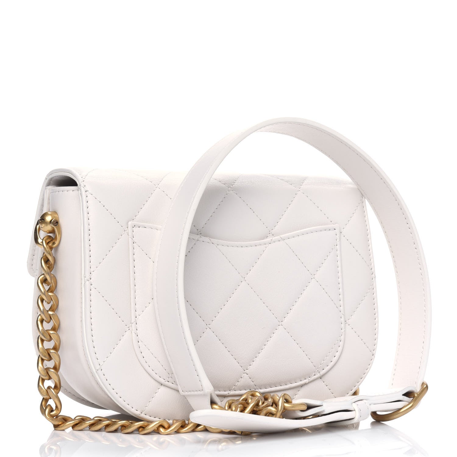 Chanel Calfskin Quilted Moon Messenger White 2 of 4