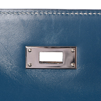 Hermes Tadelakt Kelly Sellier 32 Bleu Thalassa 18 of 33