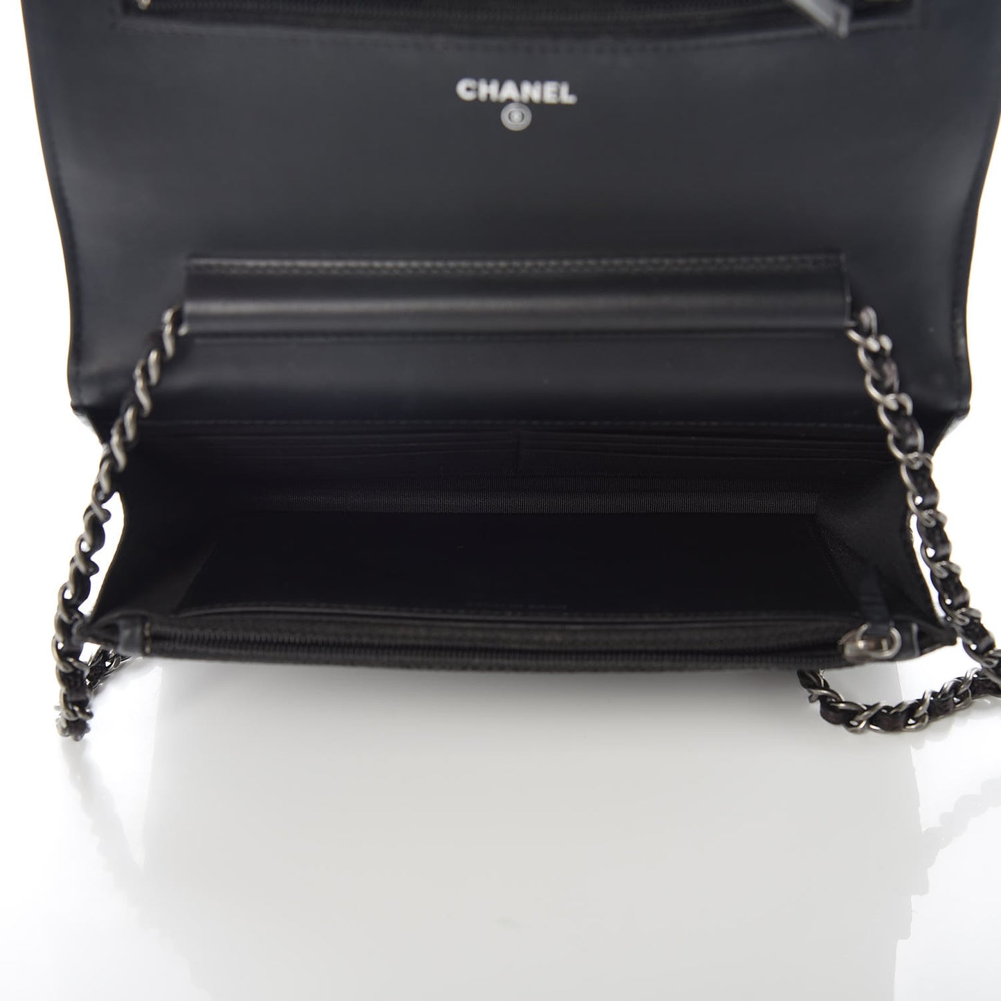 Caviar Quilted Boy Wallet On Chain WOC Black