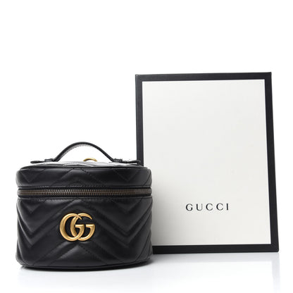 Gucci Calfskin Matelasse Mini GG Marmont Round Backpack Black 11 of 11