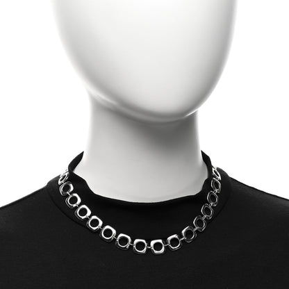 Tiffany Sterling Silver Cushion Square Link Choker Necklace 2 of 5