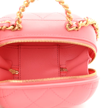Chanel Lambskin Quilted CC Bubble Vanity Case With Chain Pink 5 of 10