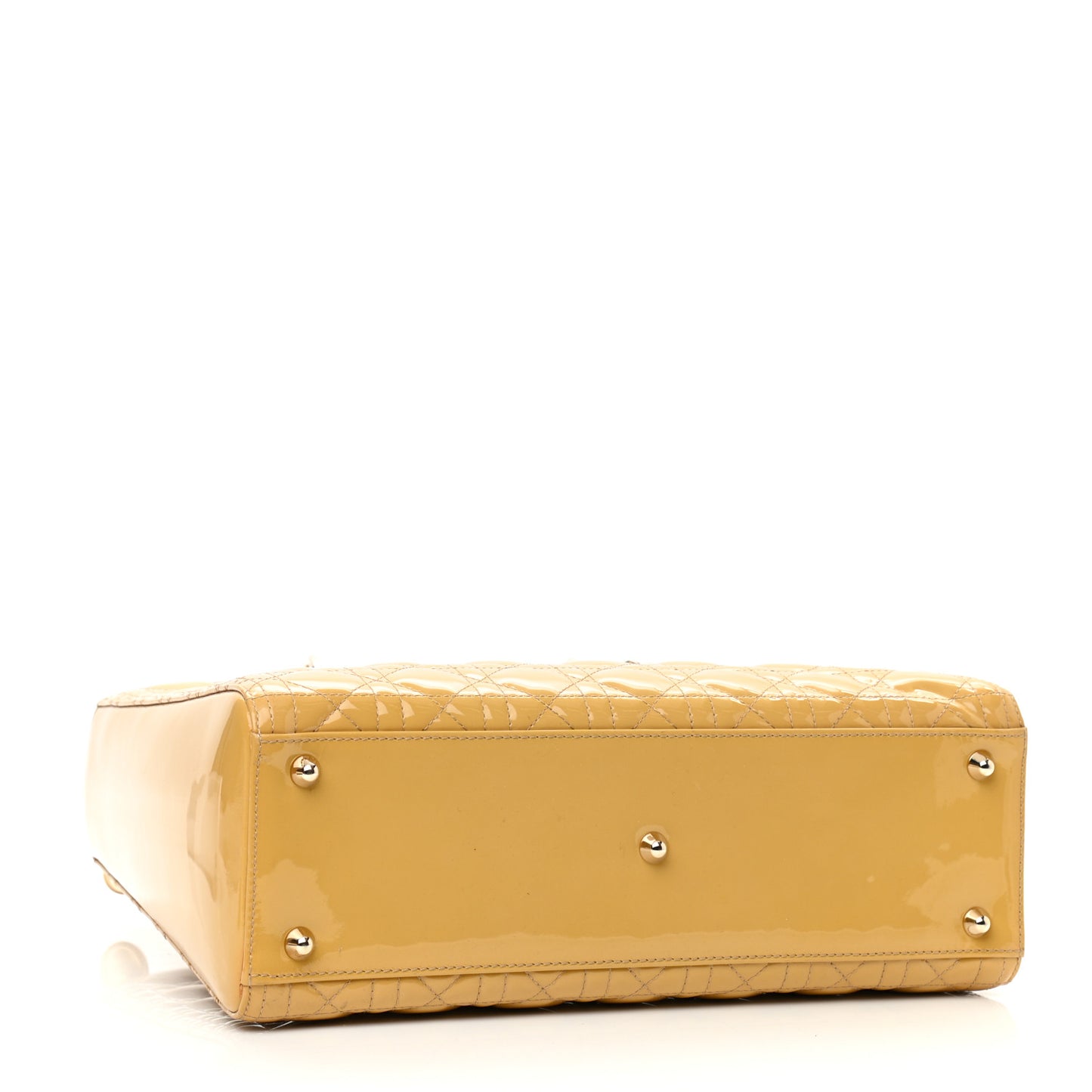 Patent Cannage Large Lady Dior Beige