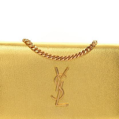 Saint Laurent Metallic Calfskin Monogram Chain Wallet Gold 7 of 11