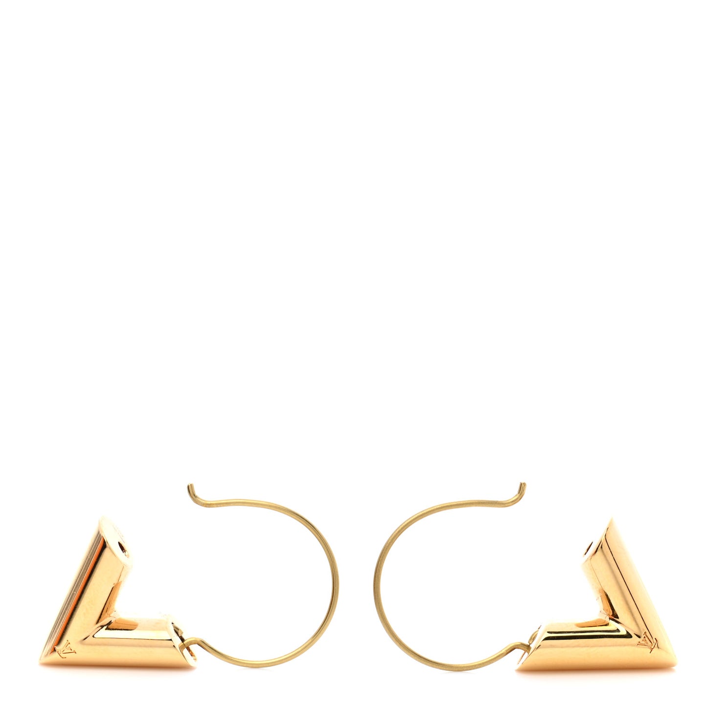 Brass Essential V Hoop Earrings Gold