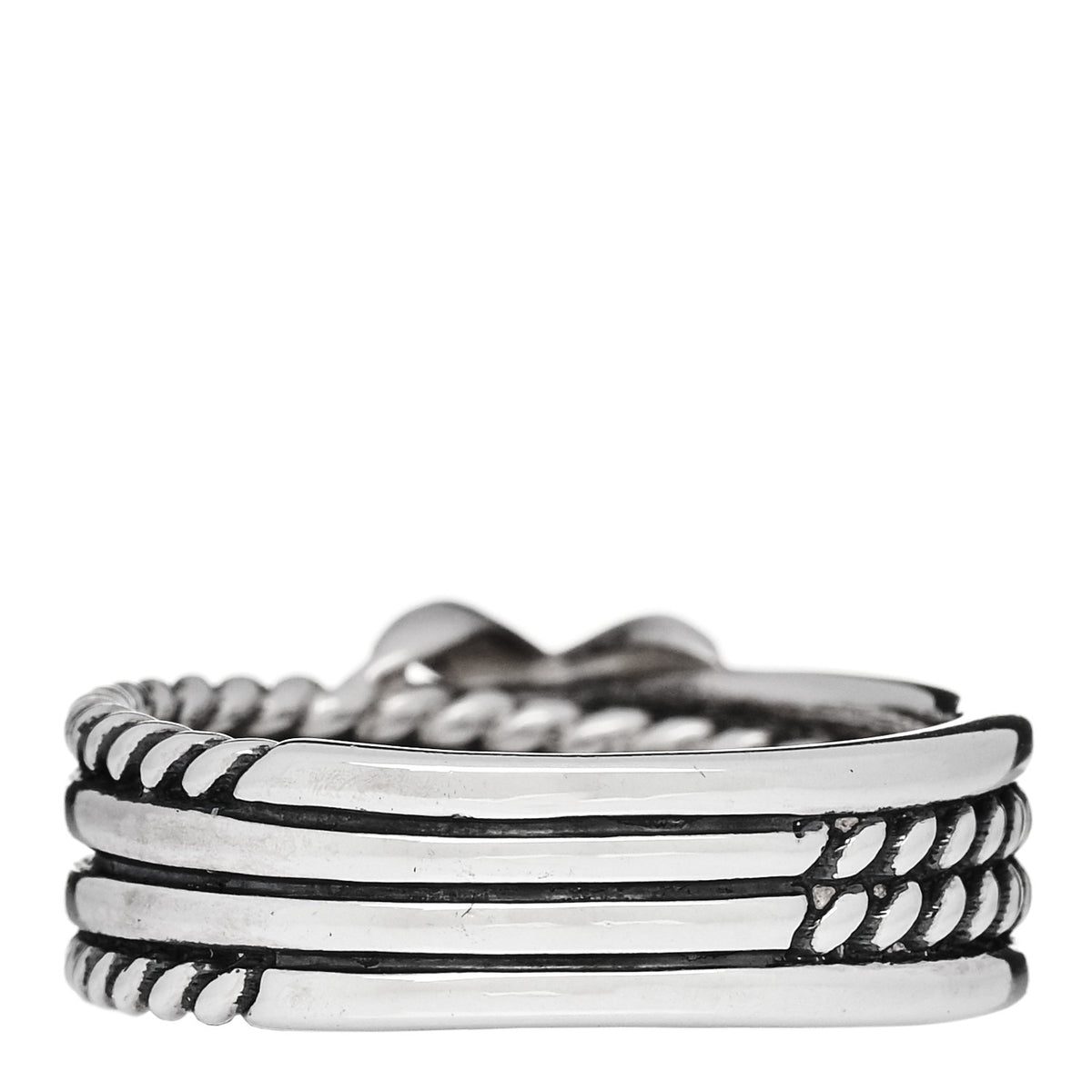 Sterling Silver Diamond X Crossover Ring 52 6