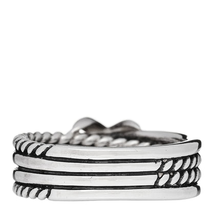 David Yurman Sterling Silver Diamond X Crossover Ring 52 6 3 of 4