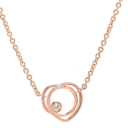 Hermes 18K Rose Gold Diamond TPM Vertige Coeur Necklace ST 4 of 7