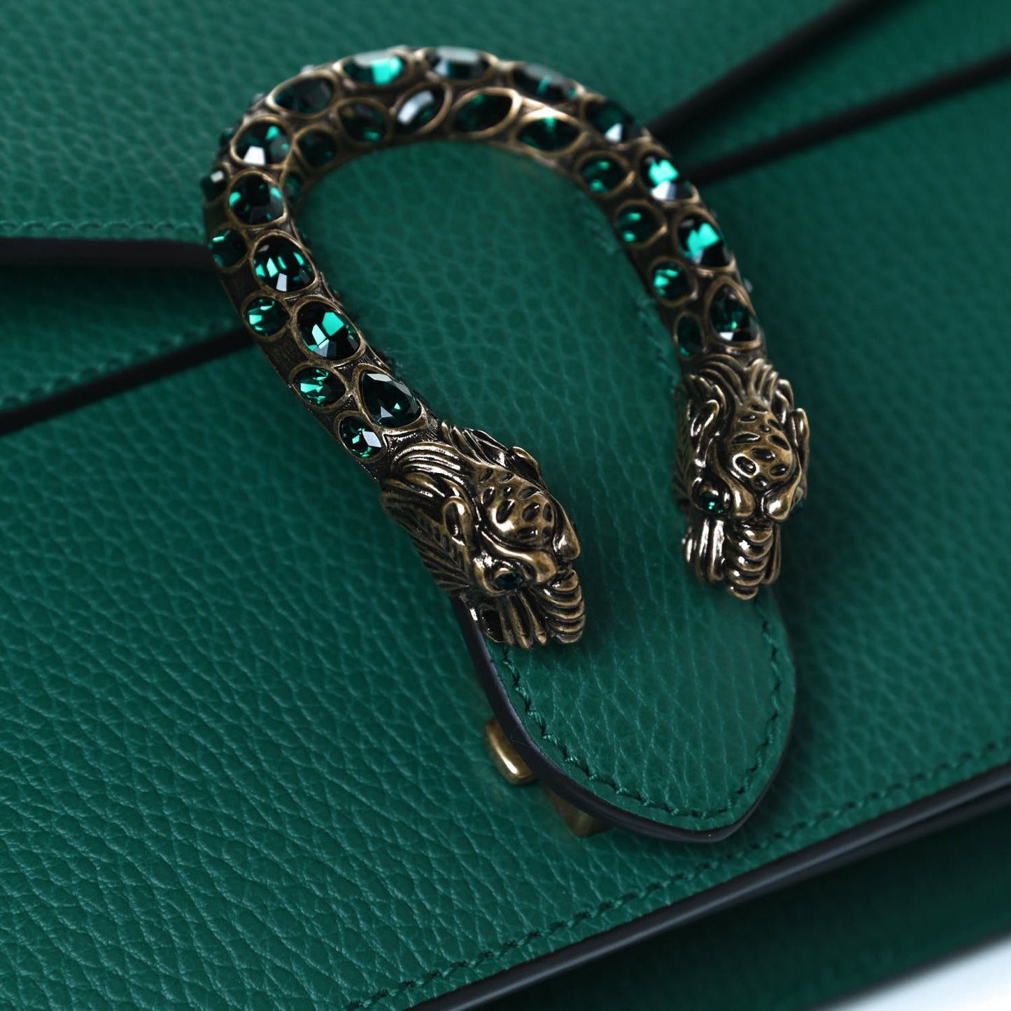 Pebbled Calfskin Small Dionysus Shoulder Bag Emerald