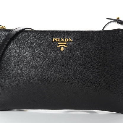 Prada Vitello Daino Crossbody Bag Black 9 of 11