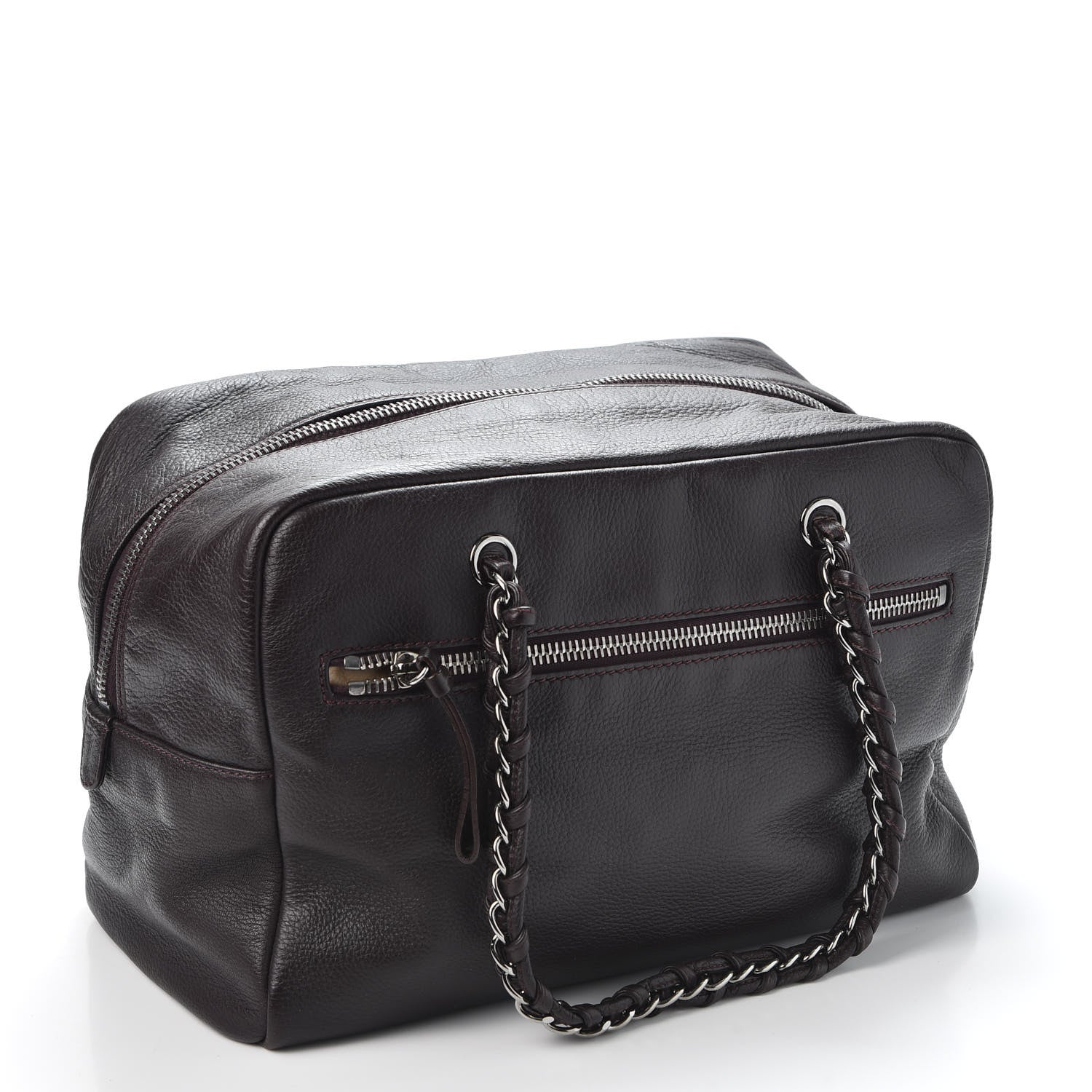 Chanel Deerskin Luxe Ligne Bowler Brown 2 of 9