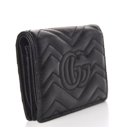 Gucci Calfskin Matelasse GG Marmont Card Case Black 3 of 11