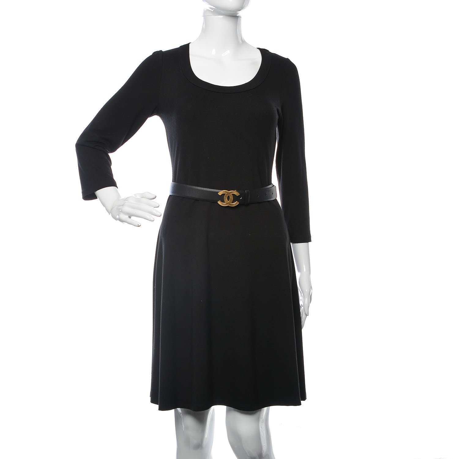 Chanel Calfskin CC Logo Belt 80 32 Black 2 of 10