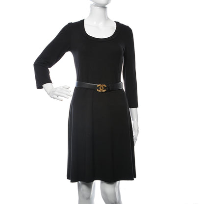 Chanel Calfskin CC Logo Belt 80 32 Black 2 of 10