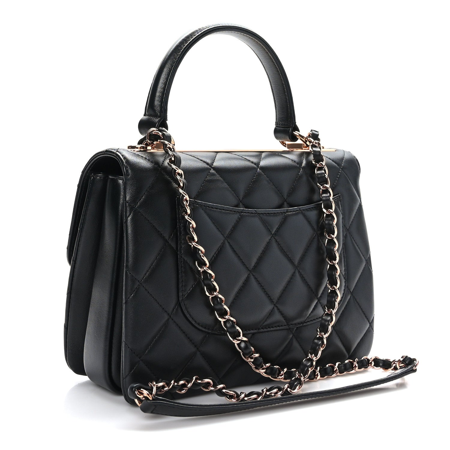 Chanel Lambskin Quilted Small Trendy CC Dual Handle Flap Bag Black 3 of 10