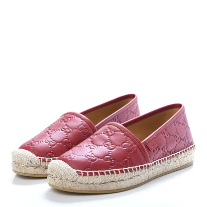Gucci Guccissima Signature Espadrilles 35 Hibiscus Red 3 of 9