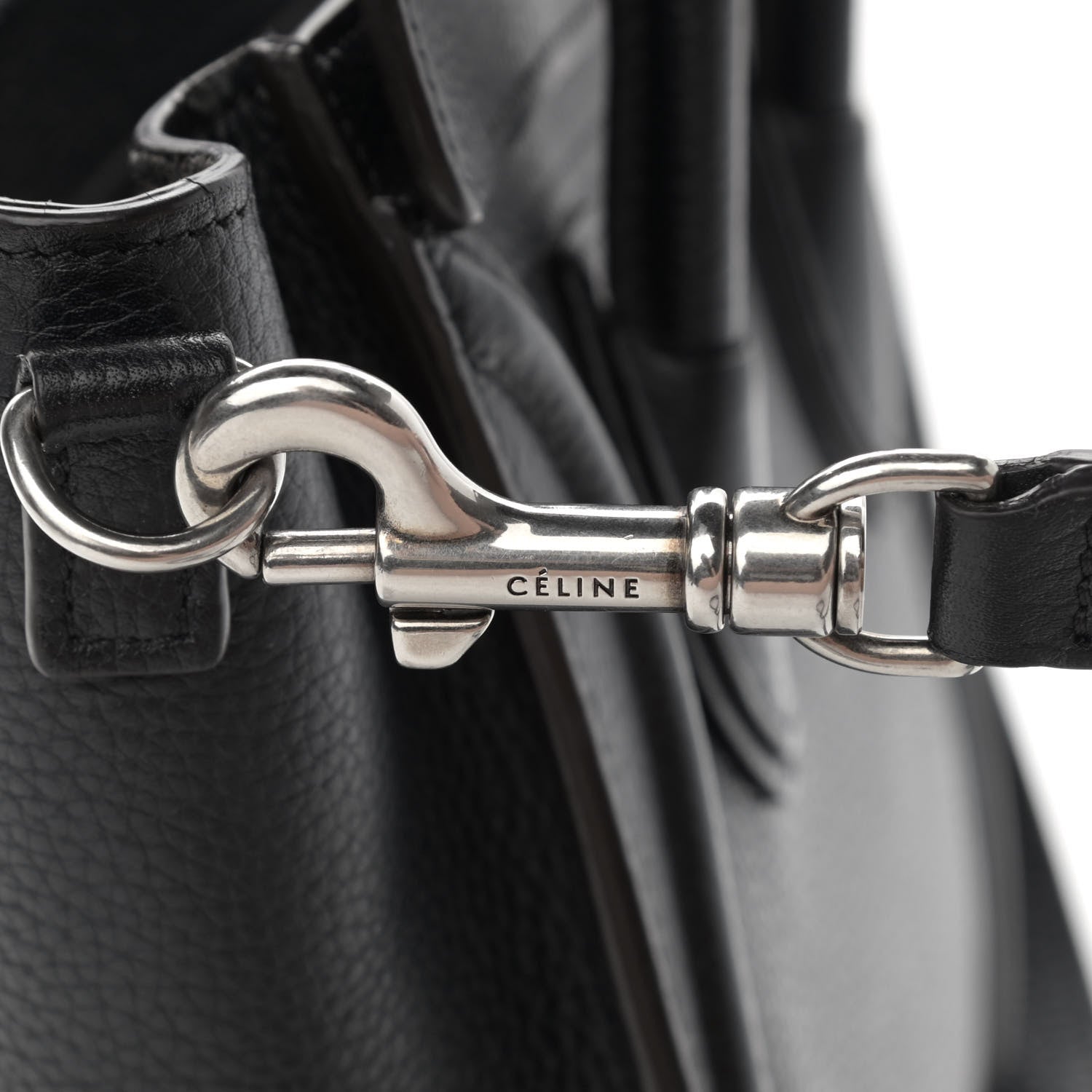 Celine Drummed Calfskin Nano Luggage Black 20 of 22