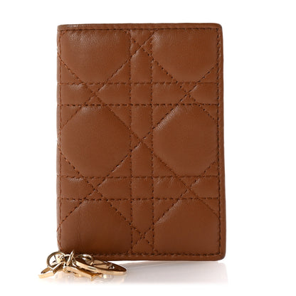 Christian Dior Lambskin Cannage Lady Dior Bloom Card Holder Brown 1 of 7