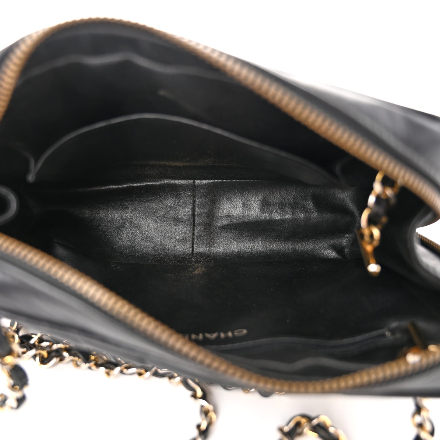 Lambskin Chevron Quilted Small Camera Case Black