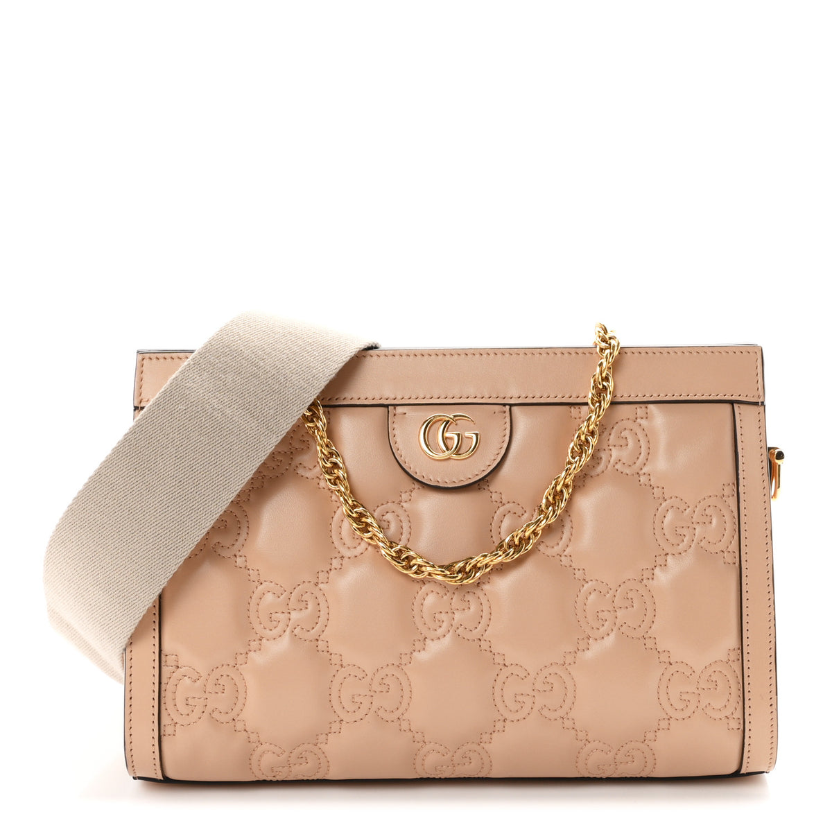 Gucci Calfskin GG Matelasse Small Slim Chain Shoulder Bag Naturale 1 of 10
