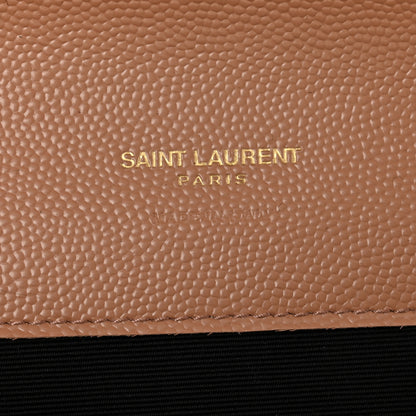 Saint Laurent Grain De Poudre Matelasse Chevron Monogram Envelope Clutch Vintage Peach 6 of 9