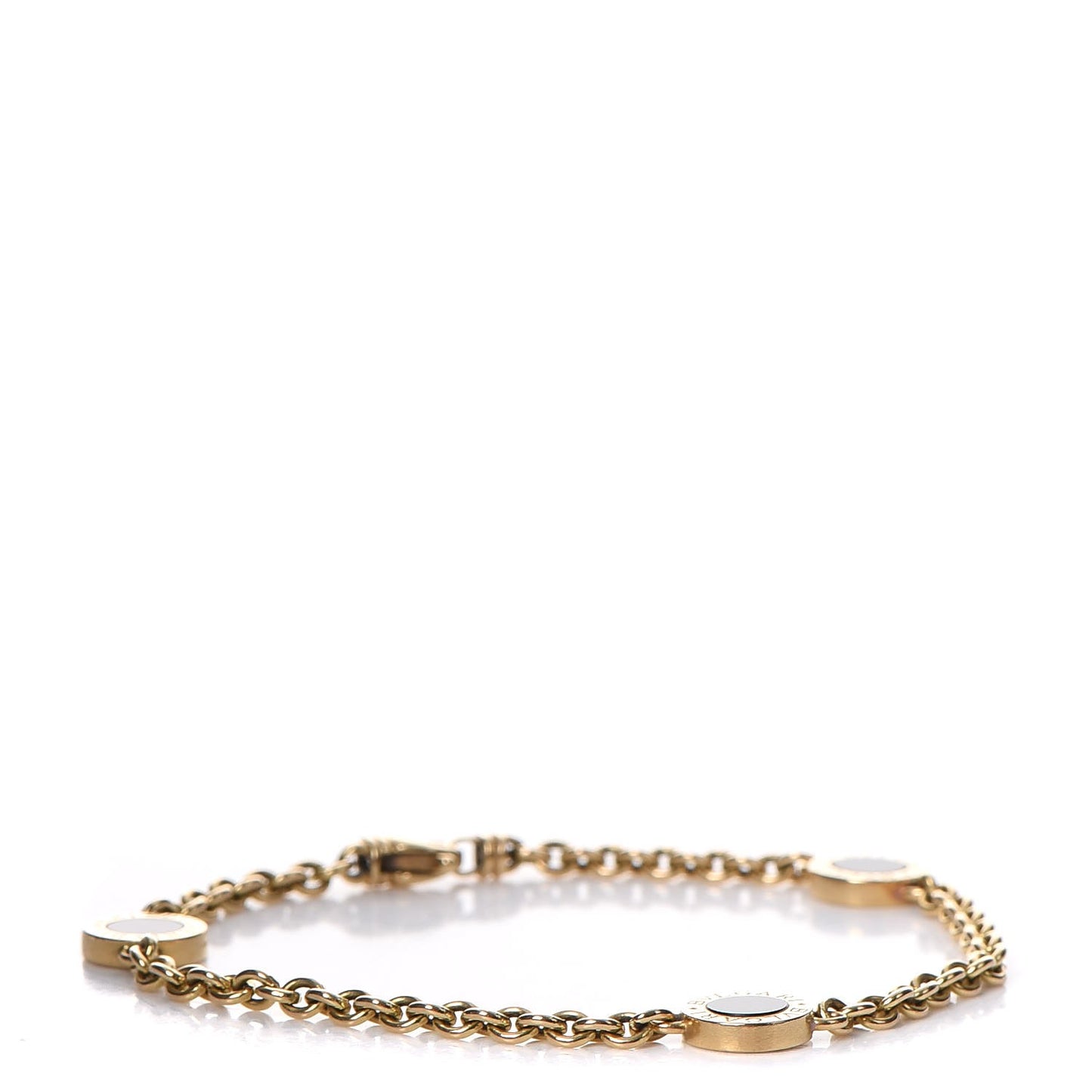 18K Yellow Gold Onyx BVLGARI BVLGARI Station Bracelet