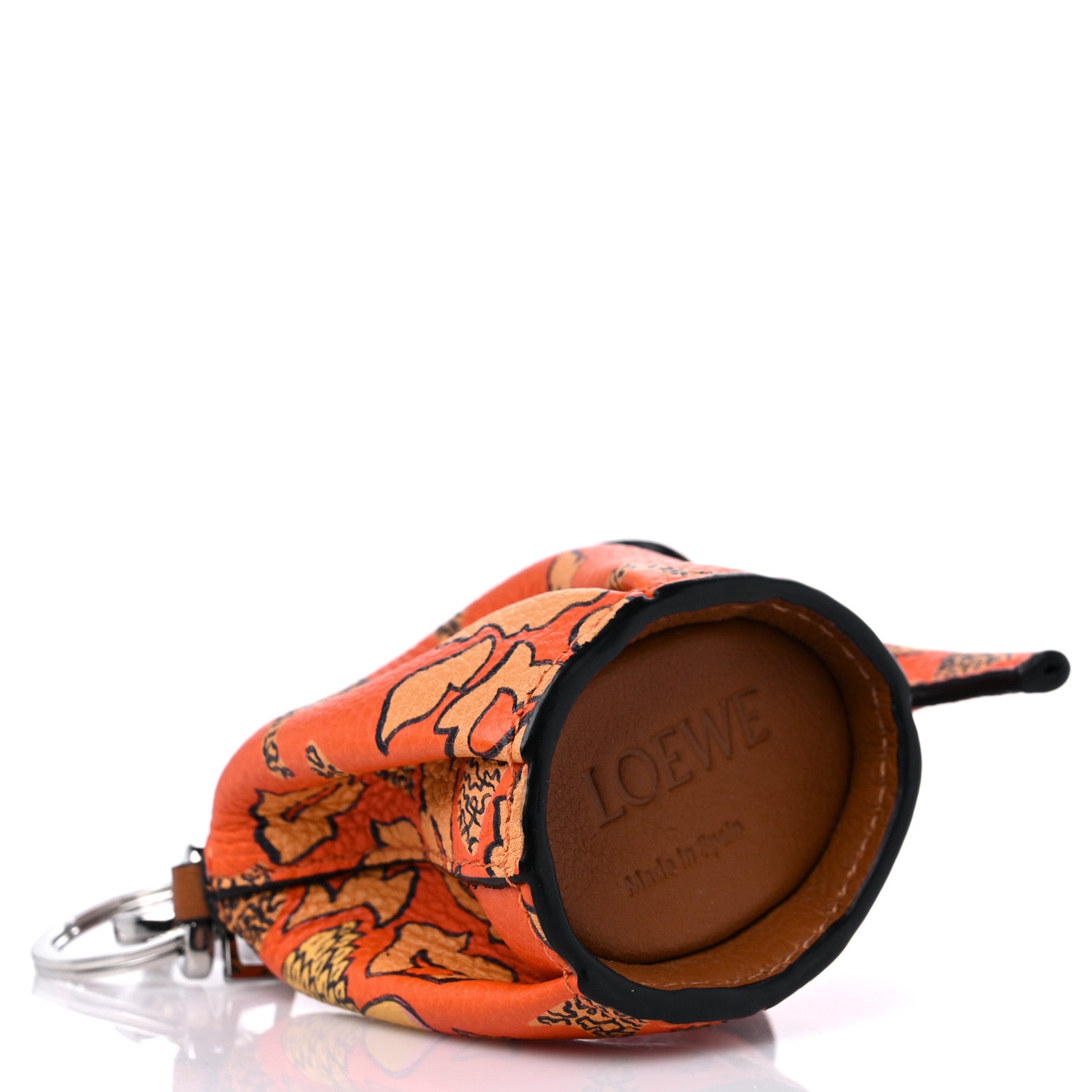 Loewe Calfskin Paula's Ibiza Elephant Coin Purse Bag Charm Key Holder Orange Multicolor 4 of 6