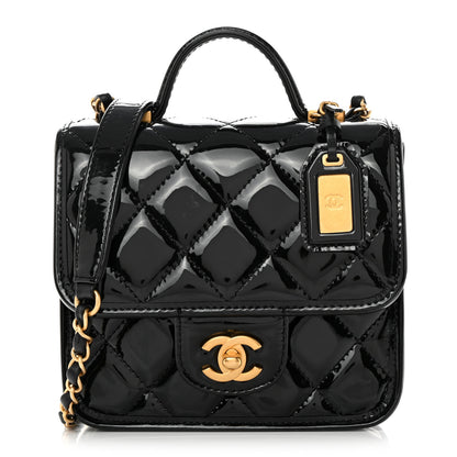 Chanel Patent School Memory Mini Top Handle Flap Black 1 of 10