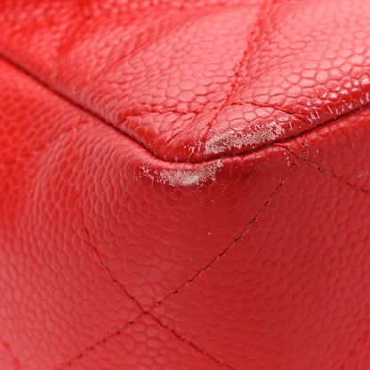 Chanel Caviar Quilted Jumbo Double Flap Red 11 of 13