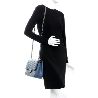 Chanel Caviar Quilted Jumbo Double Flap Light Blue 3 of 8