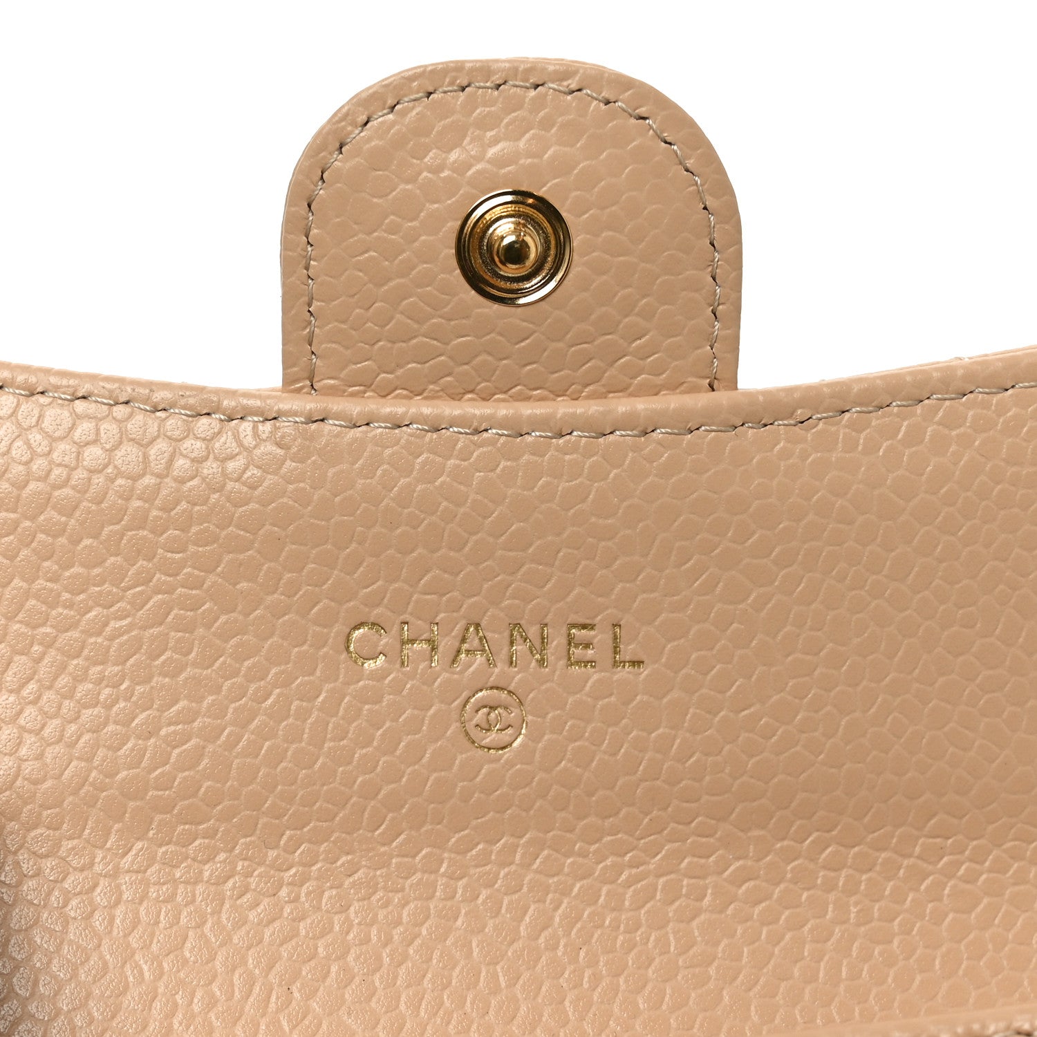 Chanel Caviar Quilted Flap Card Holder Wallet Beige 5 of 9