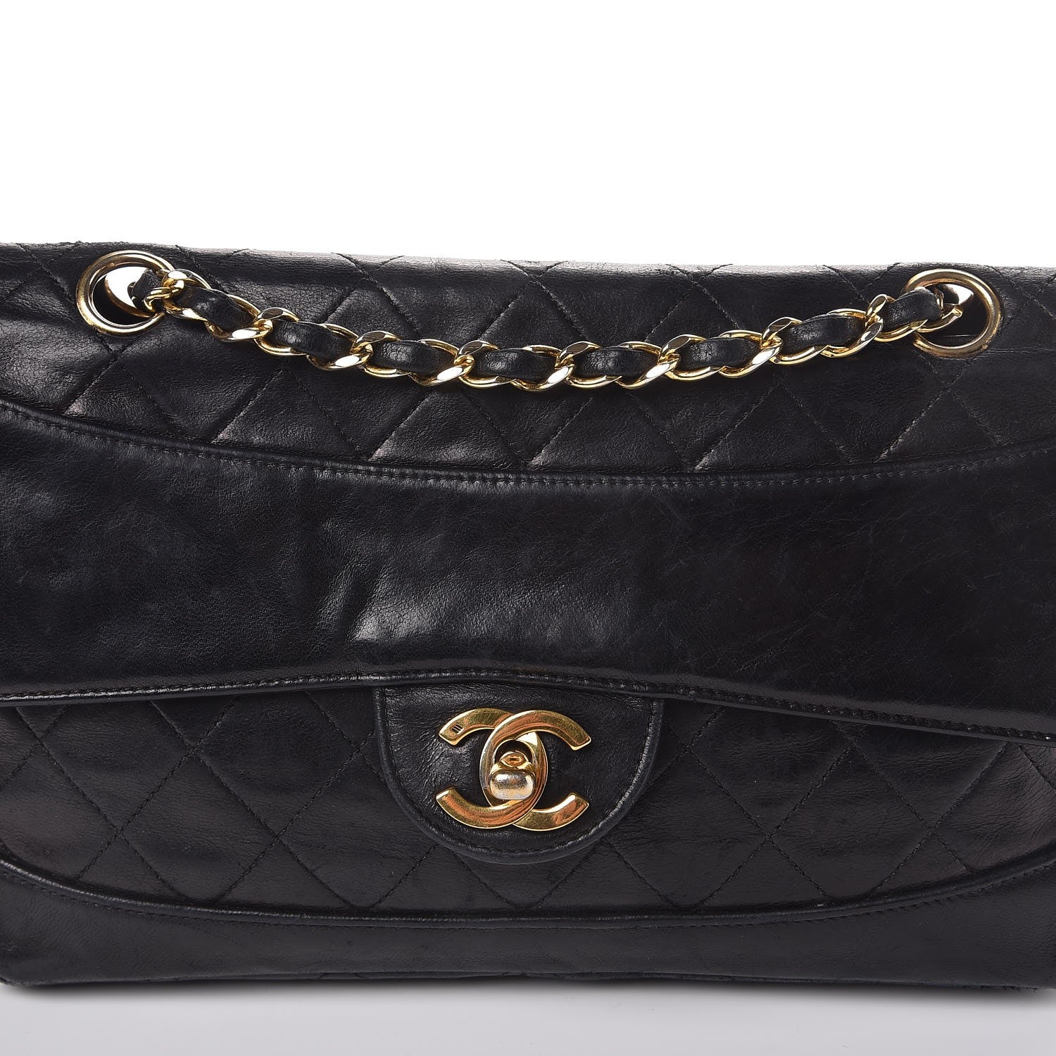 Chanel Lambskin Quilted Medium Single Flap Black 15 of 24