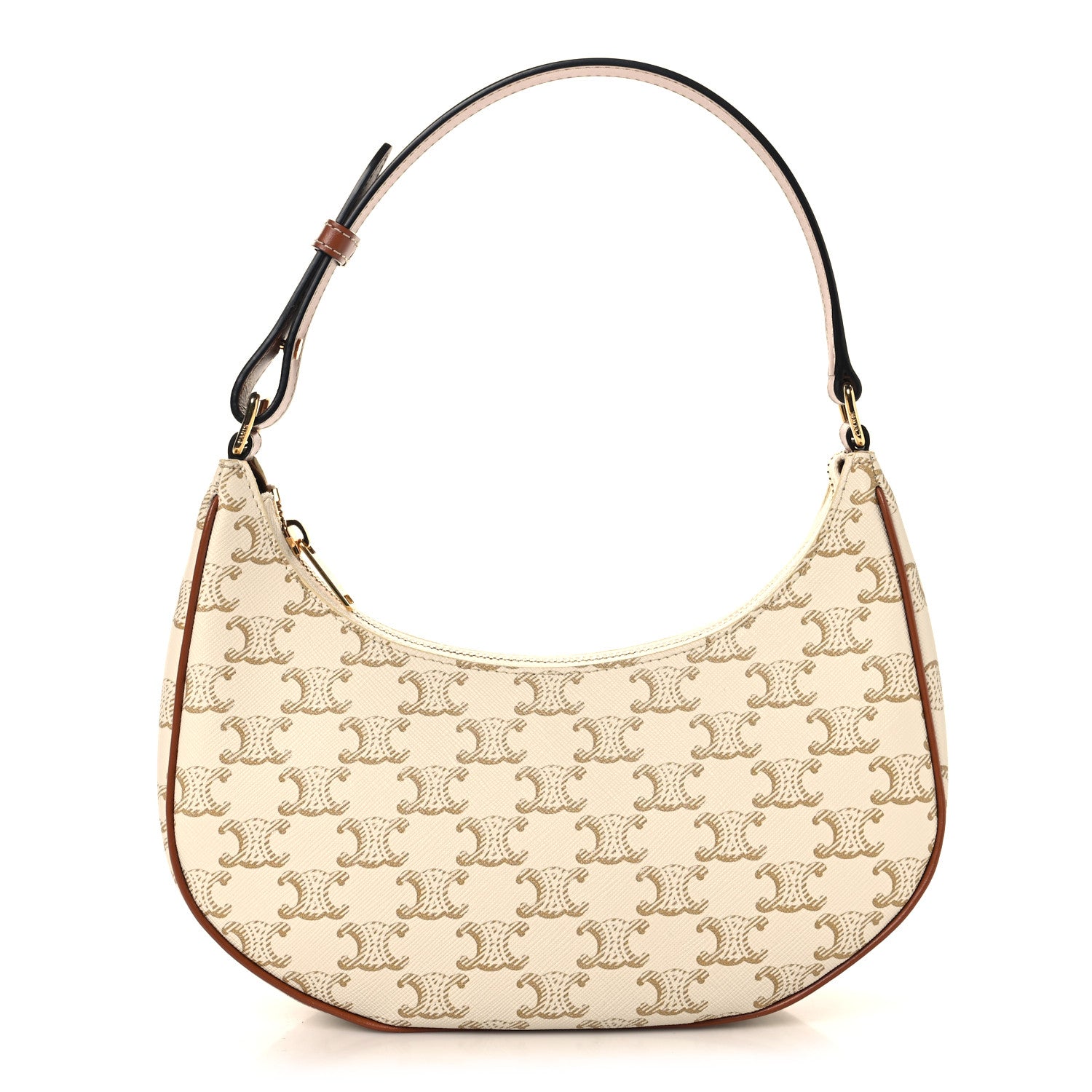 Celine Canvas Calfskin Ava Triomphe Shoulder Bag White 1 of 10